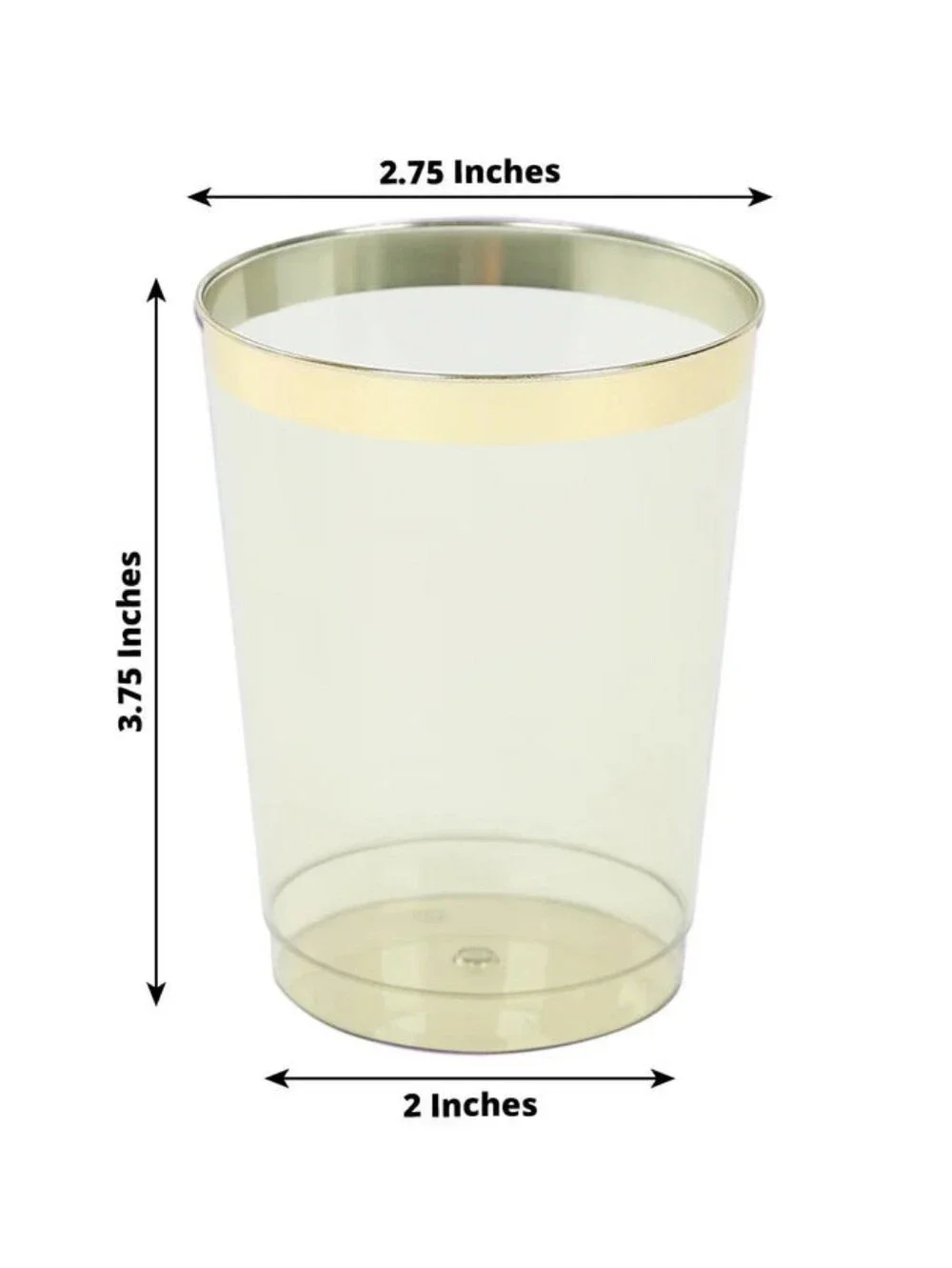 Transparent Sage Green Elegant Gold Trim Tumblers 25 Pack